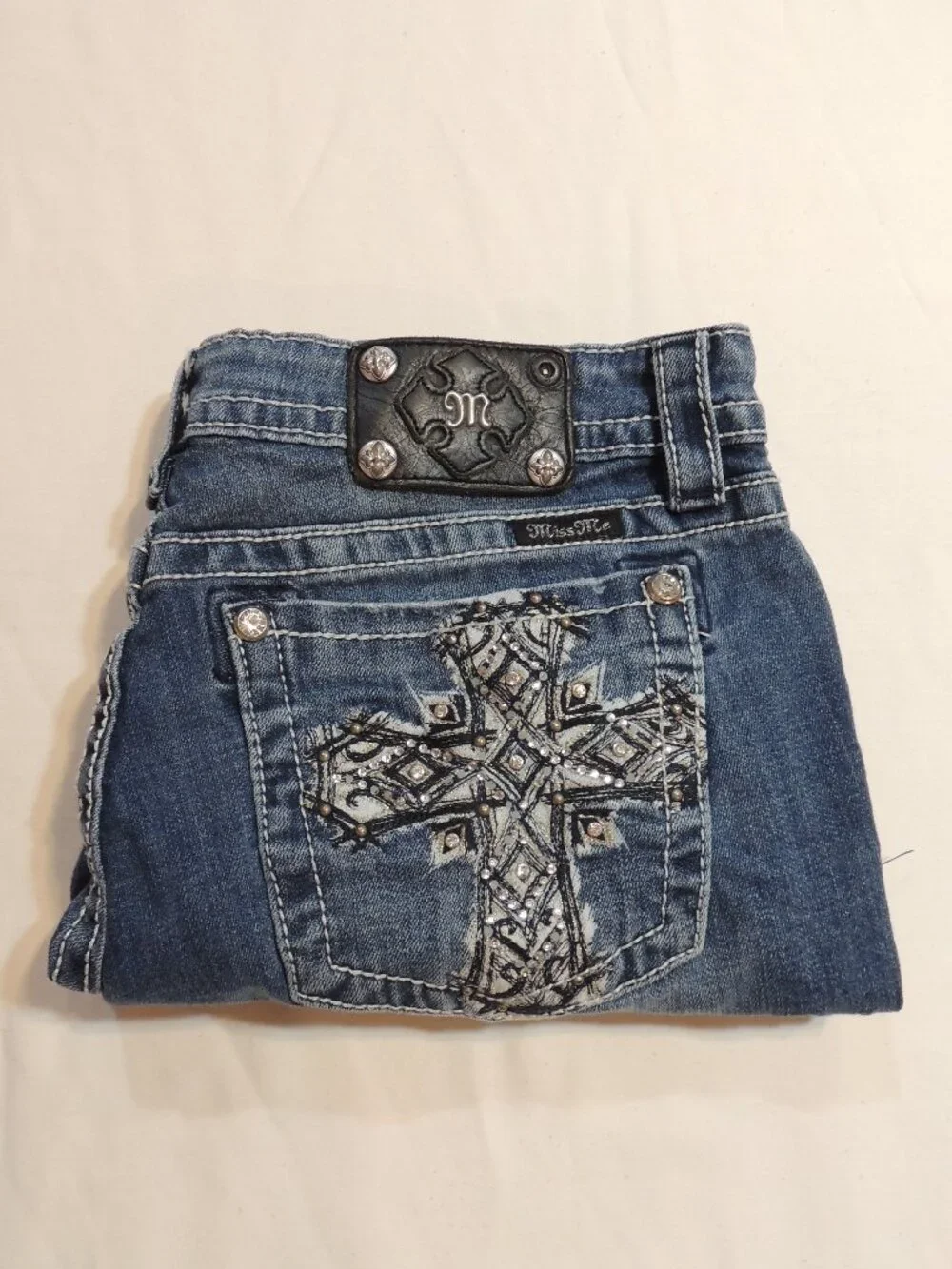 Miss Me Shorts Woman Size 33 Pockets Denim Blue Jeans Shorts